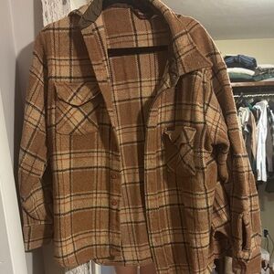 Vintage Wrangler Plaid Brown Jacket
